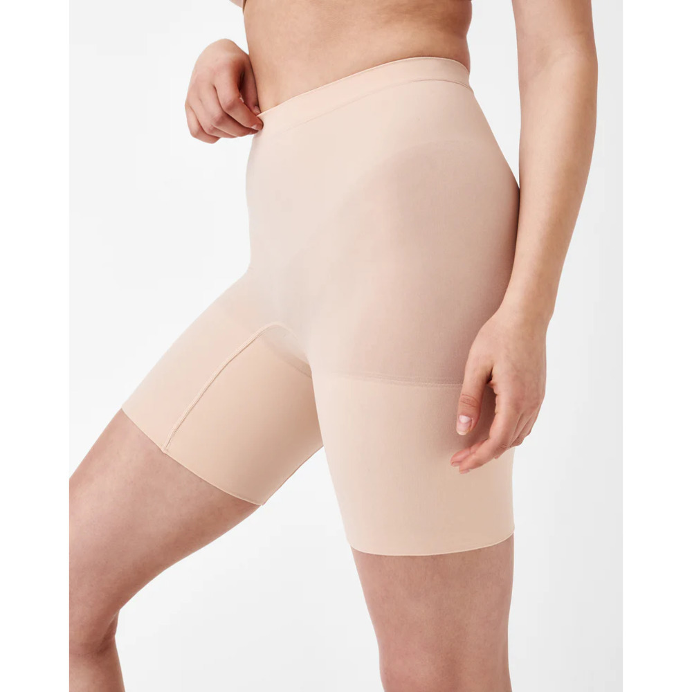 Spanx Power High-Rise Compression Sculpting Shaping Short Soft Nude Tan Cream M